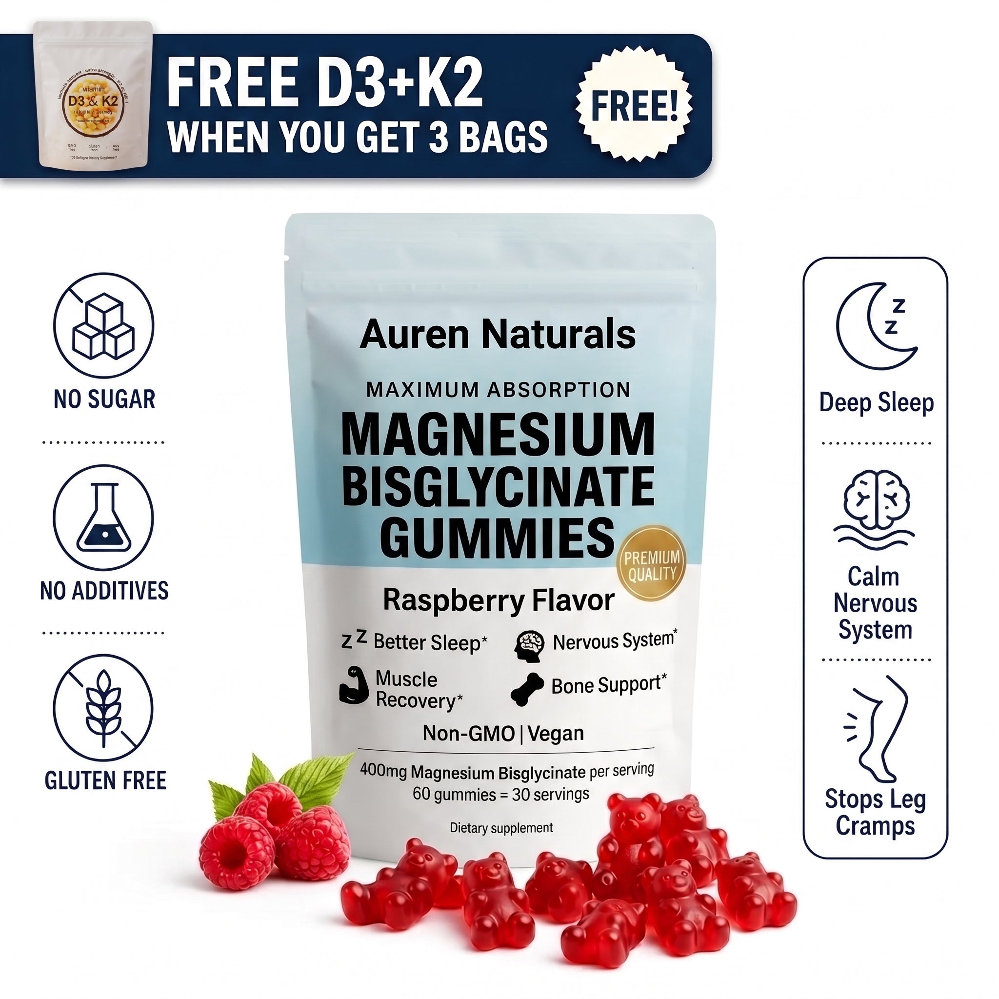 Auren Naturals Magnesium Bisglycinate Gummies